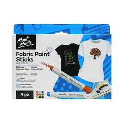 Mont Marte Solid Fabric Paint Sticks Set of 9 5g Sticks
