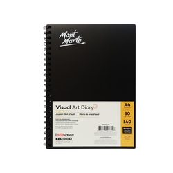 Mont Marte Signature Visual Art Diary Black Paper 140gsm A4 80 Page