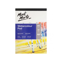 Mont Marte Premium Watercolour Pad German Paper 180gsm A5 15 Sheet