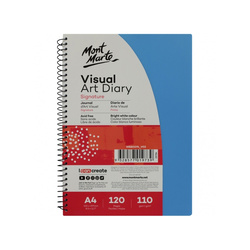Mont Marte Signature Visual Art Diary Plastic Coloured Cover 110gsm A4 120 Page