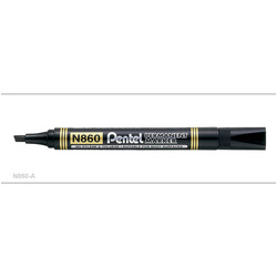 Pentel Permanent Marker N860 Chisel Point Box of 12 Black