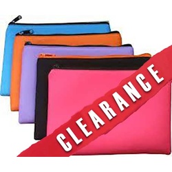 25% OFF-Neoprene Single Zip Pencil Case 34 x 17cm Pack of 10 Assorted Colours