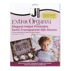 Jacquard Inkjet ExtravOrganza Printable Organza Fabric Sheets 8.5 x 11" 5 Sheets