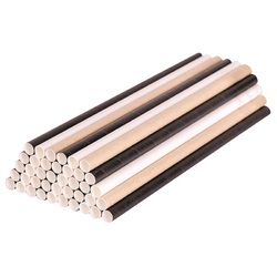 Eco Paper Straws, Kraft, White & Black 8mm x 19.7cm Pack of 250