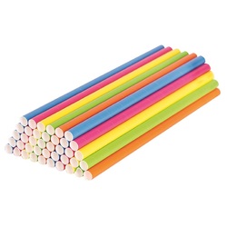 Eco Paper Straws, Assorted Colours 8mm x 19.7cm Pack of 500