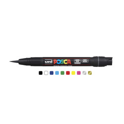 Uni Posca Brush Marker Black & White Set PCF-350