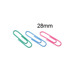Paper Clips 28mm Pack of 200 Coated Assorted Colours