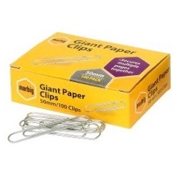 Paper Clips 50mm Pack of 100 Metal Clips