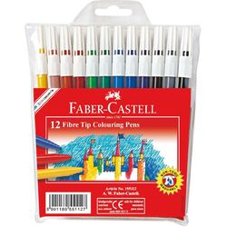 Faber-Castell Fibre Tip Colouring Pens Pack of 12
