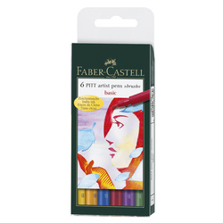 Faber Castell PITT Artist Pens Set of 6 Basic Colours