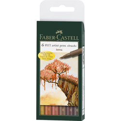 Faber Castell PITT Artist Pens Set of 6 Terra Colours