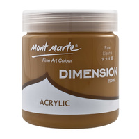 30% OFF! Mont Marte Dimension Acrylic Paint Raw Sienna 250ml