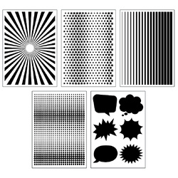 Pop Art Stencil Patterns Pk 10
