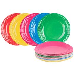 Glossy Coloured Paper Plates 18cm Pack of 50