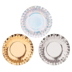 Glossy Metallic & Holographic Paper Plates 9.5cm Pack of 60 (20 each style)