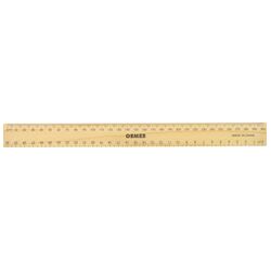 Lacquered Wooden Dual Scale Ruler 30cm