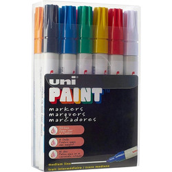 Uni Paint Marker Medium Set of 12 Assorted Colours