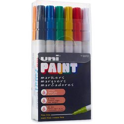 Uni Paint Marker Fine Set of 12 Assorted Colours