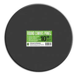 Round Canvas Panel 10"/25 cm diameter, 12 PACK - BLACK