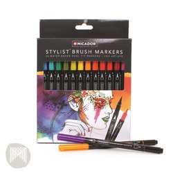 Micador For Artists Stylist Brush Markers Box 24