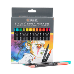 Micador For Artists Stylist Brush Markers Box 24