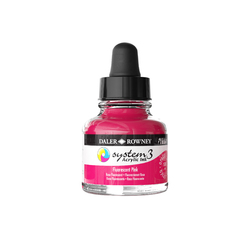 Daler-Rowney System3 Opaque Drawing Ink 29.5mL Fluorescent Pink