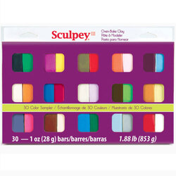 Sculpey III Modelling Medium Sampler Set 30 x 28g Blocks