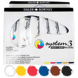 Daler-Rowney System3 Heavy Bodied Acrylic Paint 6 x 59ml Starter Set