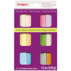 Sculpey III Modelling Medium Pastel Colours 12 x 28g Blocks