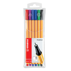 Stabilo Point 88 Fineliners Assorted Pack of 6
