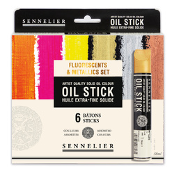 Sennelier Regular Oil Stick Set of 6 - Fluoro & Metallic