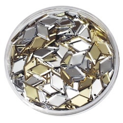 Bulk Sequins Gold and Silver Diamonds 50g