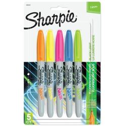 Sharpie Neon Permanent Markers Set of 5