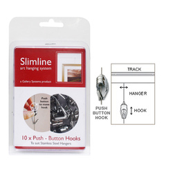 Slimline System Push Button Hooks Pk 10