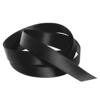 Satin Ribbon 10mm Black 30m Roll