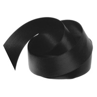 Satin Ribbon 25mm Black 30m Roll