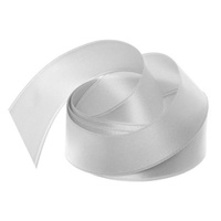 Satin Ribbon 25mm Silver 30m Roll