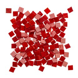 Mandala Art Mosaic Glass Tiles 1kg 2.5 x 2.5cm Fire Red