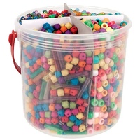 Basics Plastic Beads with Cord Assorted 655g