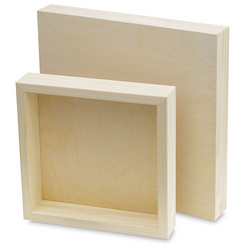 Unprimed Cradle Boards 2.5cm depth. 10 x 10cm (WSL)