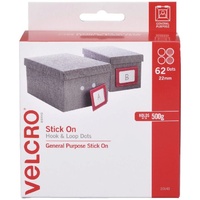 VELCRO Brand Hook and Loop Dots 22mm White 62 Pack