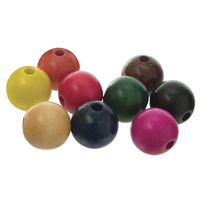 Coloured Wooden Beads 25mm Round Bag of 100