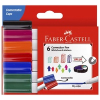 Faber-Castell Connector Whiteboard Markers Assorted 6 Pack