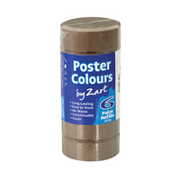 Zart Poster Colour Powder Paint Refill Burnt Umber Pack of 6