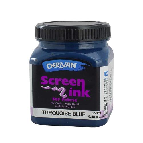 Derivan Screen Ink 250ml Turquoise Blue