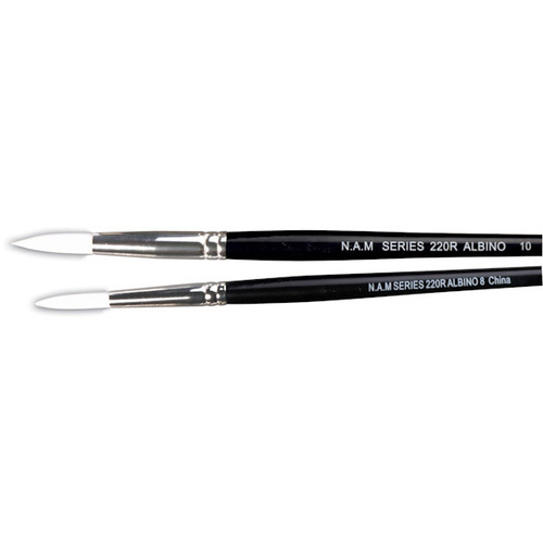 White Taklon Round #6 Paint Brush Pack of 10