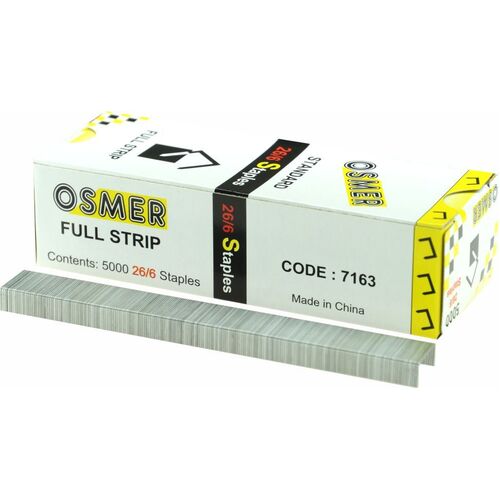 Osmer Staples Size 26/6 - Pack of 5000