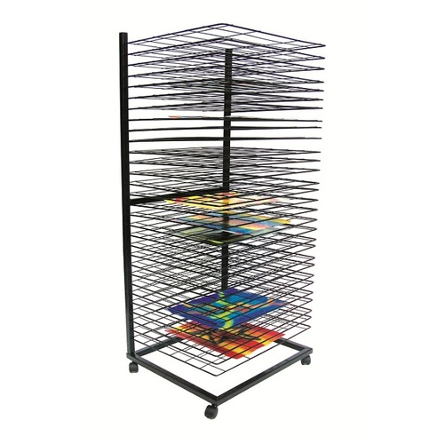 Upright Art Drying Rack 30 Hinged Tray wheeled