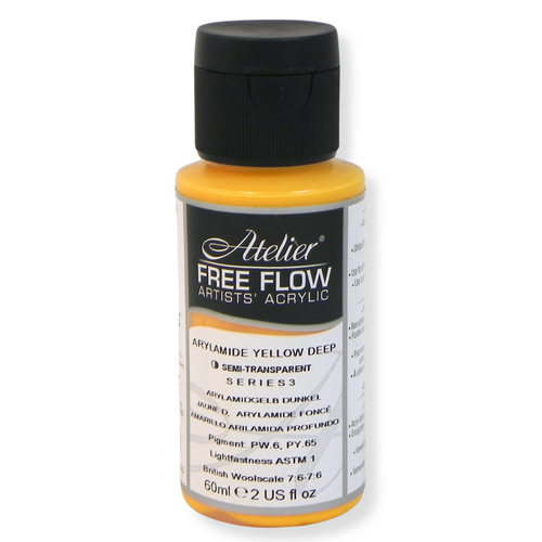 Atelier Free Flow Acrylics S3 Arylamide Yellow Deep 60ml