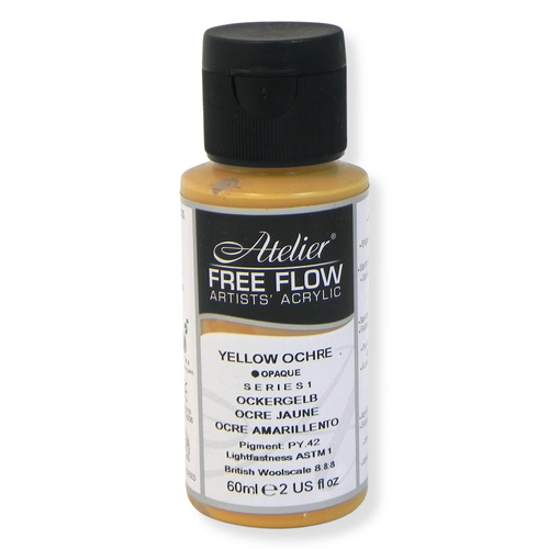Atelier Free Flow Acrylics S1 Yellow Ochre 60ml